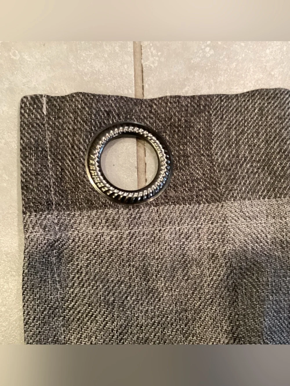 Romantex Gray Plaid Grommet Curtain Panel set of 2